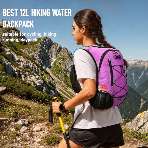 Image of Lightweight Hydration Backpack, Running Backpack with 2L Water Bladder, Hydro Water Daypack for Cycling Hiking Rave for Men Women