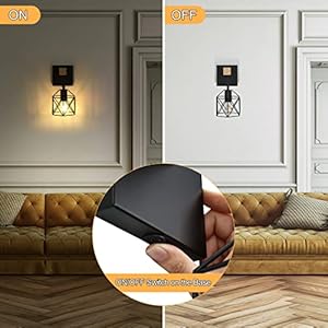 Black Wall Sconce with ON/Off Switch Pack of 2, Dimmable Cage Wall Mount Light Fixture Industrial Farmhouse Lighting, LG9939389 Black Wall Sconce with ONOff Switch Pack of 2 Dimmable Cage Wall Mount Light Fixture Industrial Farmhouse Lighting LG9939389