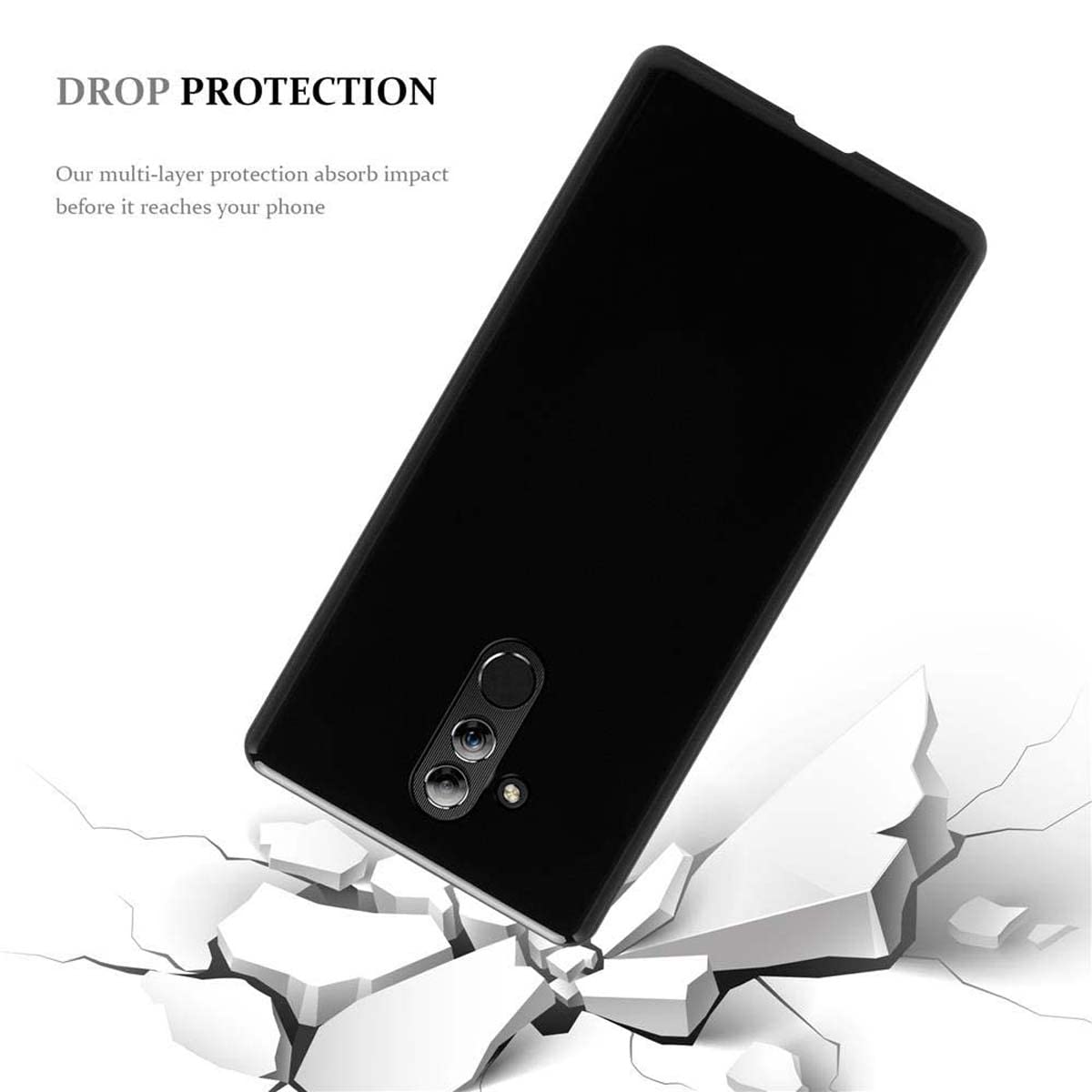 Cadorabo Custodia per Huawei MATE 9 in CANDY NERO - Morbida Cover Protettiva Sottile di Silicone TPU con Bordo Protezione - Ultra Slim Case Antiurto Gel Back Bumper Guscio