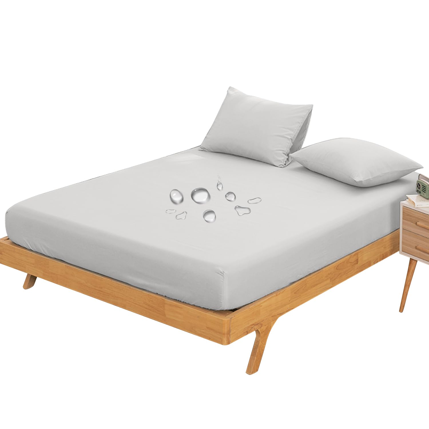 Amazon｜Vallein 防水シーツ 側面完全防水 シングル ボックス 全面防水