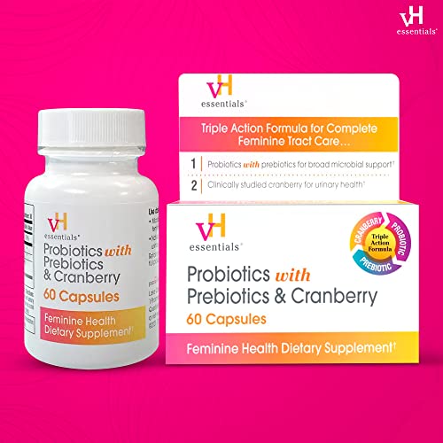 Vh Essentials Probiotics With Prebiotics And Cranberry Feminine Health Supplement - 60 Capsules #TOP3