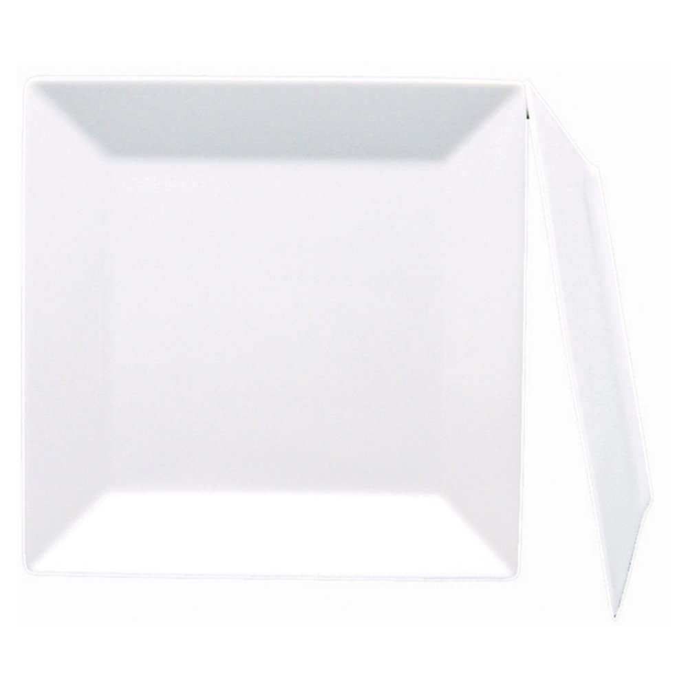 Fortessa Fortaluxe SuperWhite Vitrified China Dinnerware, Plaza 8-3/4-Inch Square Shallow Salad/Dessert Plate, Set of 6