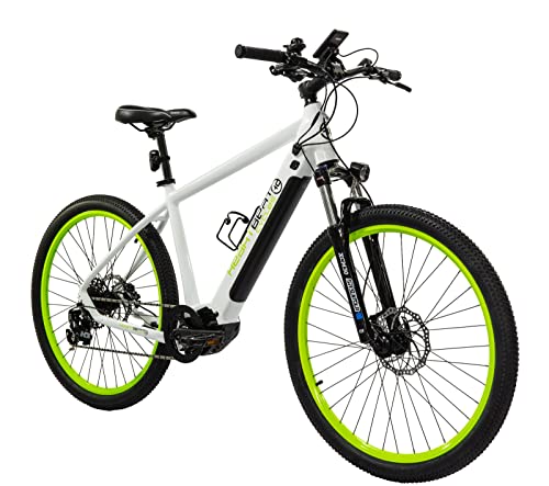 Highphoria E-Bike Elektrofahrrad für Herren/Damen 27.5 Zoll 250W 25 km/h Fat Tire E-Mountainbike mit Batterie Starker Motor Kettenschaltung Hydraulische Federgabel Pedelec Weiß-Grün