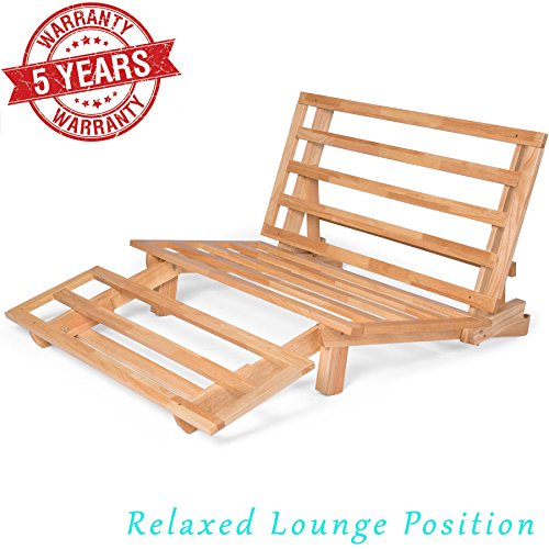 Nirvana Futons Tri-Fold Wood Futon Frame Full Size Sofa Bed Lounger -