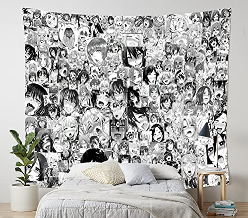 AkinaWay Ahegao Lust Face Kawaii Anime Aesthetic Bedroom Tapestry for Wall Decoration (60'x40')