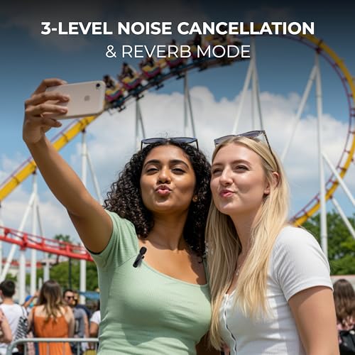 Image of FLYBALL 2.4G Wireless Lavalier Mic for YouTube & Vlogging, AI Noise Cancellation (3-Level), 360 Sound, LED Indicator, Type-C + Lightning Support, 30m Range, 5H Battery (SV 200)