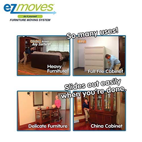 Allstar Innovations Ez Moves Furniture Moving System For Carpeted & Hard Floor Surfaces, Move Heavy Furniture Quickly & Easily, As Seen On Tv (1 Lifter Tool & 8 Sliders) #TOP3