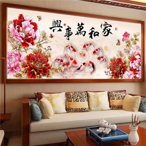 Peinture Diamant Adulte Fleur 80x185cm grand format 5D DIY point de croix