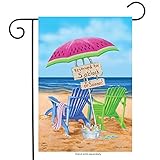 Briarwood Lane Beach Bum Summer Garden Flag Beach Chairs Umbrella 12.5' x 18'