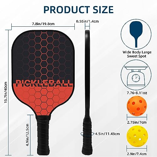 image for TOUYINGER Pickleball Paddles, Set of 4 Pickleball Racket with Fibergla