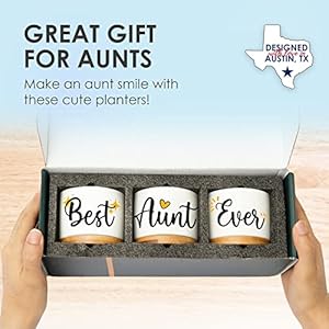 Aunt Planter, Unique Best Aunt Ever Gifts from Niece and Nephew, Thoughtful Auntie Gifts, Perfect Planter Gift Set, Ideal Presents for Mother's Day, Birthdays, Christmas, Special Occasions, Gift-Ready Aunt Planter Unique Best Aunt Ever Gifts from Niece and Nephew Thoughtful Auntie Gifts Perfect Planter Gift Set Ideal Presents for Mothers Day Birthdays Christmas Special Occasions Gift Ready