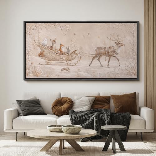 Image of MUDECOR Extra Large Framed Canvas Print Wall Art Winter for Living Room