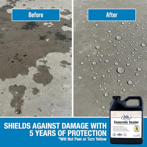 Image of Rain Guard Concrete Sealer Concentrate | Makes 5 Gallon | Natural Finish | Deep Penetrating Protection Against Water and Salt Damage for All Concrete Surfaces | Silane /Siloxane Waterproofer