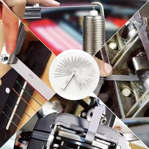 Youzzei 32 Klingen Fühlerlehren, 0,03–1 mm (0,0012–0,039) Fühlerlehre Ventilspiel, Edelstahl Imperial und Metrisch Fühlerlehre Werkzeug zur Messung für Messung Gap Gitarren, Zündkerzen, Kolbenmessung