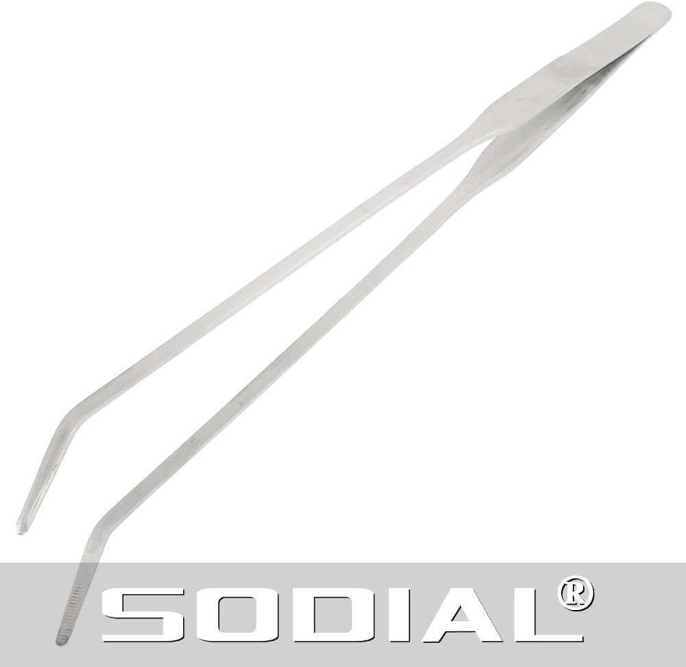 TOOGOO(R) 10.4" Long Stainless Steel Curved Tweezer for Fish Tank Plants