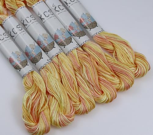 Image of KCS Big skeins of 25 Meters Size 25 Color Variegated Cross Stitch Stranded Threads,6 skeins,4090
