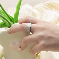 Vista 75 de Titanium Stainless Steel Anxiety Ring for Women Men Fidget Spinner Ring, Size 6-12, Width 6MM, 5-Color: Rose Gold-Rainbow-Silver-Black-Blue