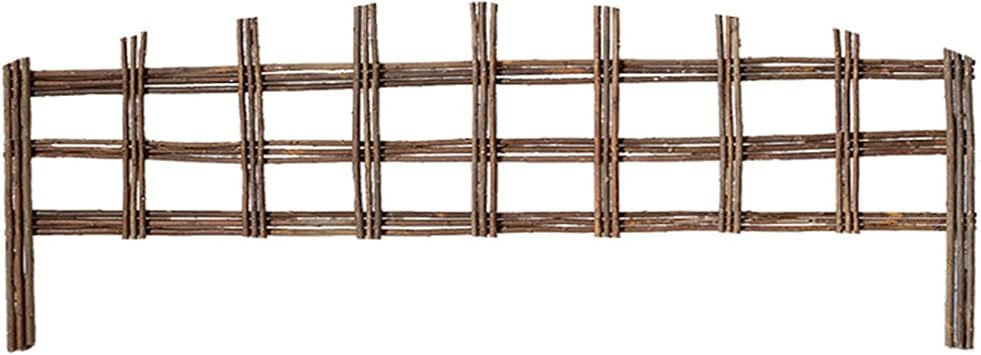 Natural Willow Garden Edging, Decorative Garden Fence No Dig Fencing, Flower Bed Edging Borders for Yard Landscape Garden Patio Outdoor Decor Color E, Size 100x35cm/39x13.8IN