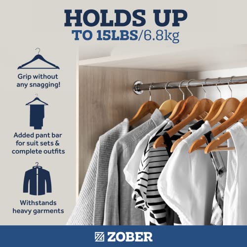Zober-Wooden-Hangers-20-Pack-Non-Slip-Wood-Clothes-Hanger-for-Suits-Pants-Jackets-wBar-Cut-Notches-Heavy-Duty-Clothing-Hanger-Set-Coat-Hangers-for-Closet-Natural
