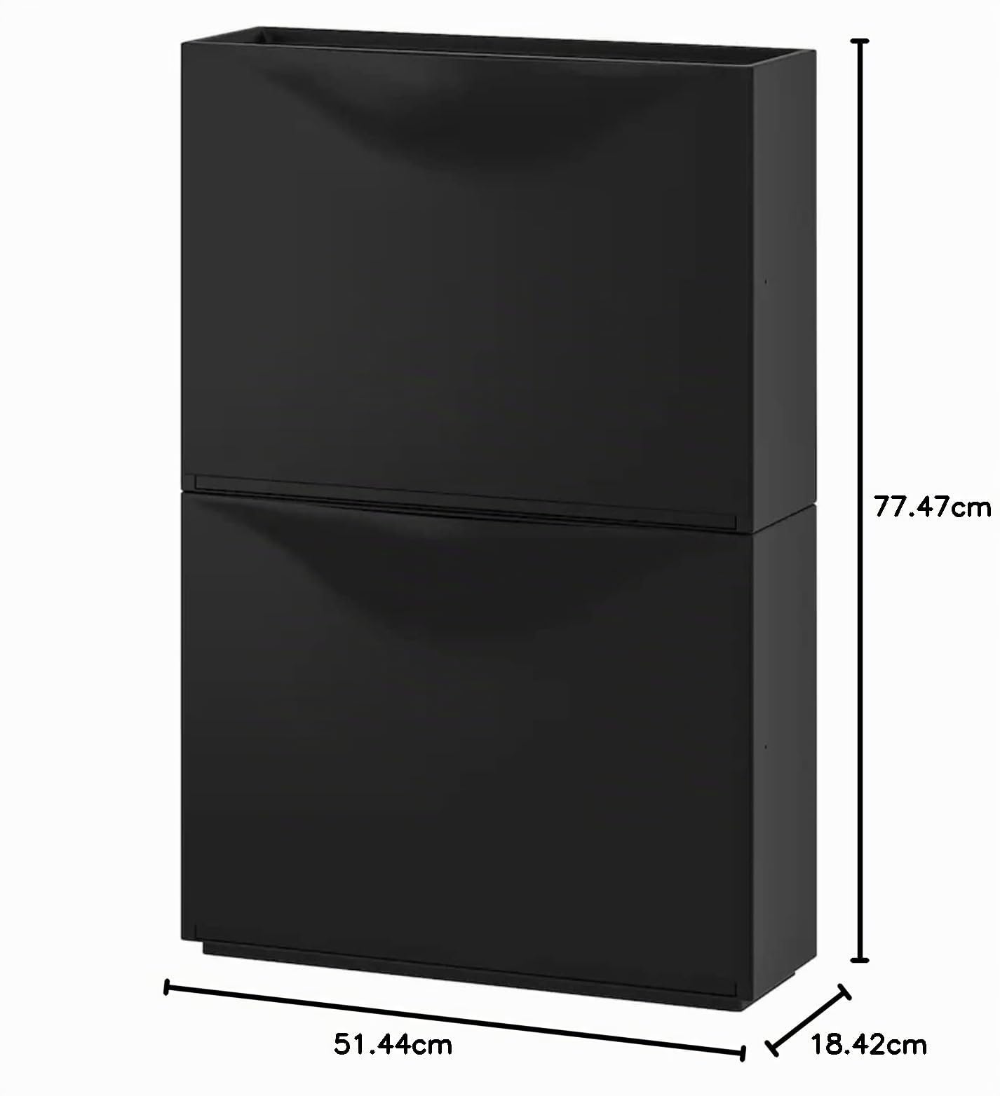 IKEA Trones - Scarpiera / contenitore 50,8 x 18,8 x 38,5 cm, confezione da 2, colore: nero, 45,7 x 132 x 99 cm