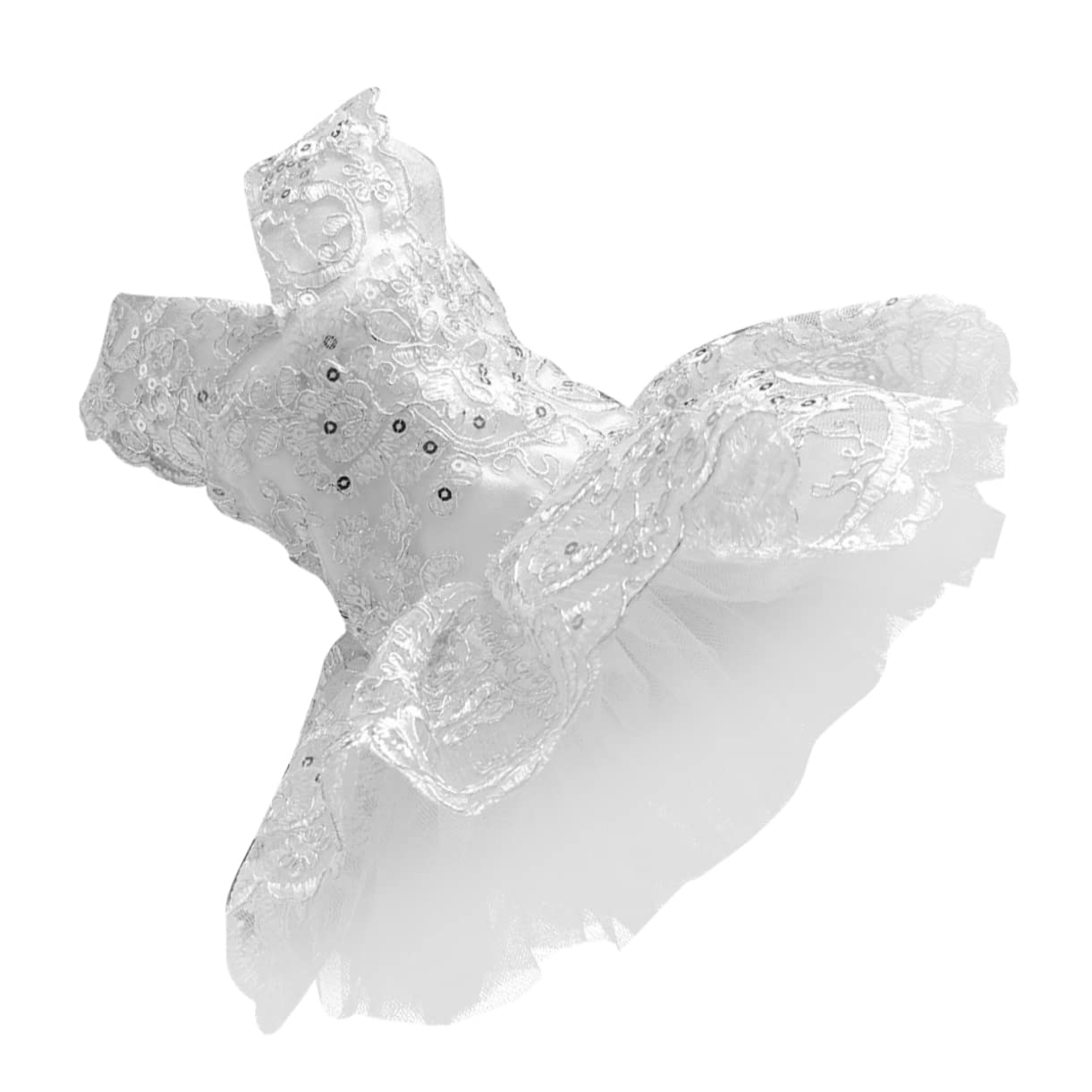 Vestido de verano para boda diurna en tejido de encaje plateado transpirable