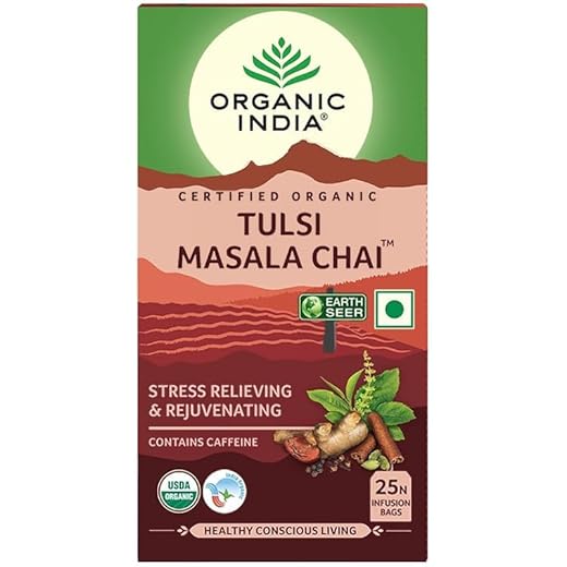 A TATA Product Organic India Tulsi Masala Chai 25 Tea Bags S