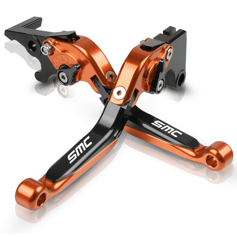 690 SMC Motorcycle Brake Clutch Levers Set Foldable Extendable for 690 Enduro SMC R 690DUKE 2008 2009 2010 2011 2014 2015 2016 2017 (Orange)