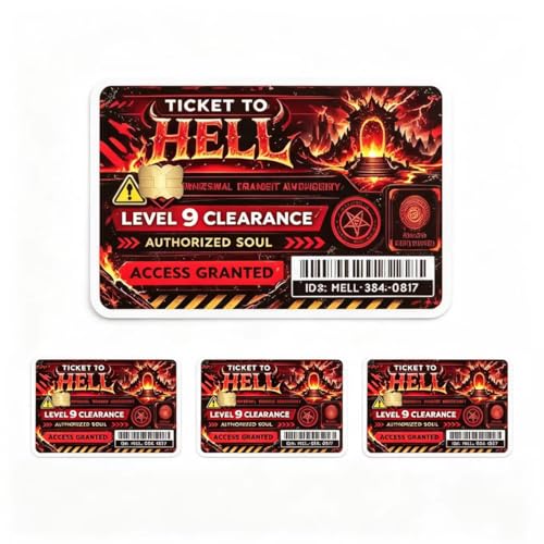 Infernal Hellfire Credit Card Decals, 4 Pack, No Residue, Fits All Standard Cards