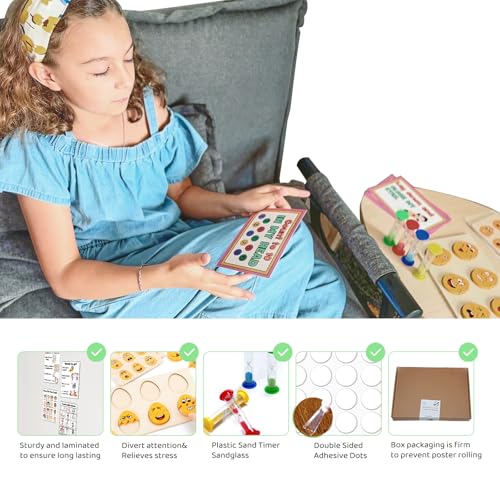 Calming Corner Items - Calm Down Corner Kit with Special Education Posters, Feelings Chart, Wooden Emotional Puzzle - Essential Calming Corner Supplies for Emotional Learning - Image 7