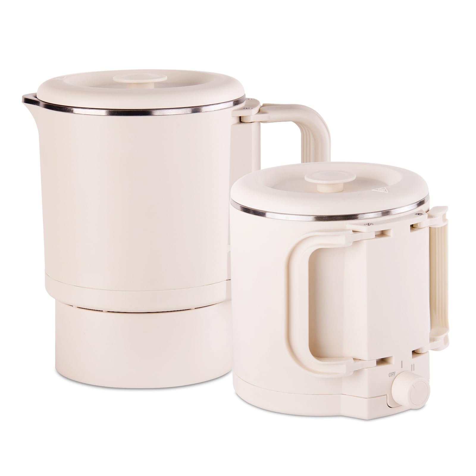 Small Portable Electric Kettle, 0.8L Foldable Mini Travel Electric Kettle, 304 Stainless Steel Multifunctional Collapsible Electric Cooker Pot