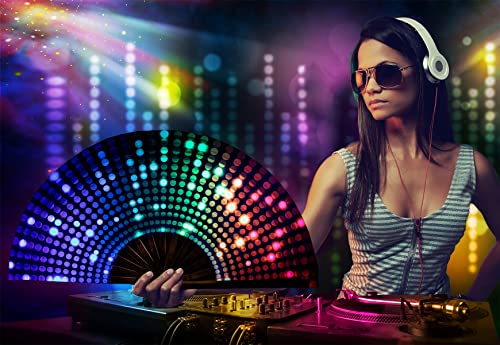 Amajiji Large Folding Hand Rave Fan for Women/Men, Chinease/Japanese Bamboo and Nylon-Cloth Folding Hand Fan, Hand Fan Festival Fan Gift Fan Craft Fan Folding Fan Dance Fan Amajiji Large Folding Hand Rave Fan for Women/Men, Chinease/Japanese Bamboo and Nylon-Cloth Folding Hand Fan, Hand Fan Festival Fan Gift Fan Craft Fan Folding Fan Dance Fan