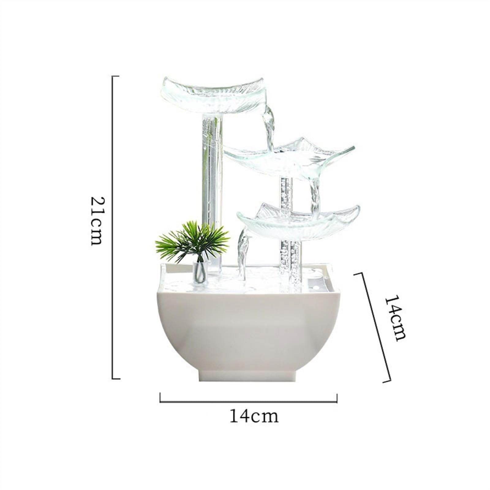 Fontana da tavolo, Centrotavola Zen Home Decor in ceramica e vetro 14x14x21 cm