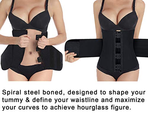 Szaoyu Neoprene Sauna Waist Trainer Belt For Women Sweat Waist Trainer Corset Waist Trimmer,Waist Cincher Shaper Zipper Black #TOP4