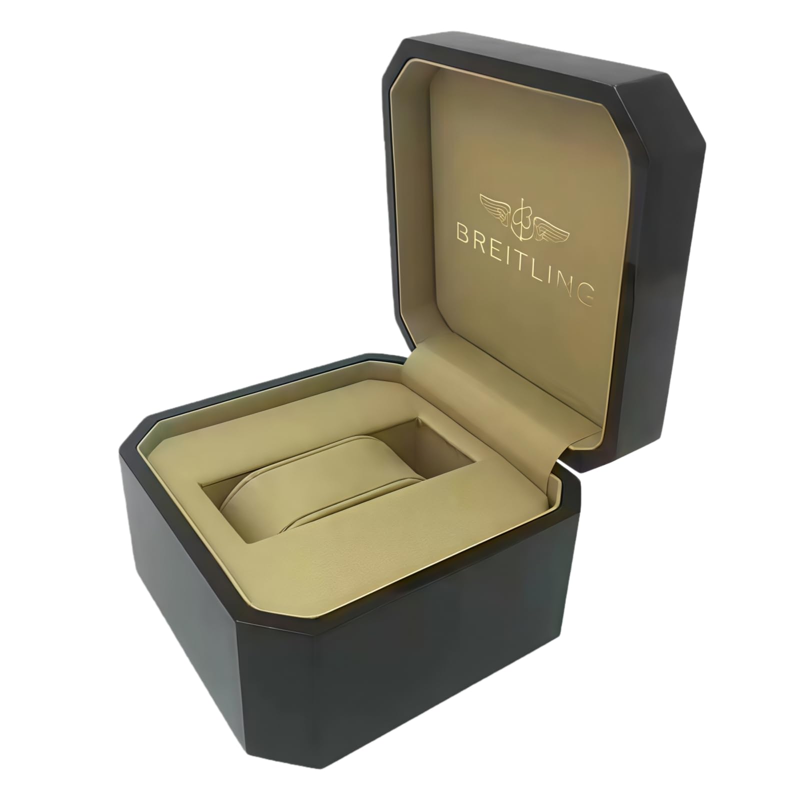 Caja Reloj Único Universal Exterior Negro Alto Brillo Set Caja Amarilla Protector Almacenamiento para Breitling
