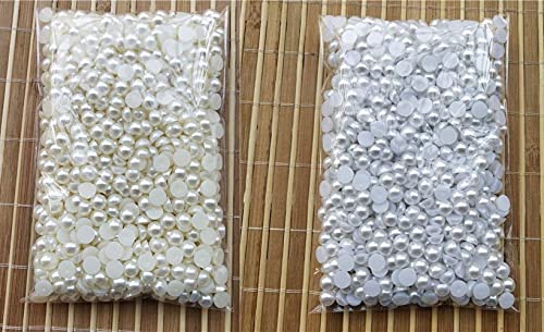 Image of Diy Crafts 15593 Half Round Imitation Pearl Beads 3-20mm Acrylic Flatback Loose Beads for Jewelry Making Decoration, 5mm 500 Piece (Multicolor)