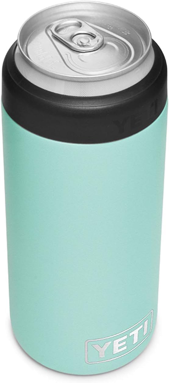 YETI Rambler Colster Slim, isolante per lattine, in acciaio inox, colore verde mare, 250 ml