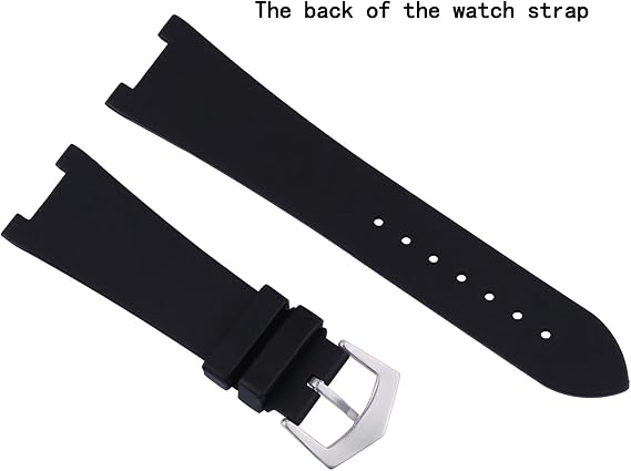 Men's rubber watch strap compatible with Patek Philippe Nautilus 5711 1A010 5712 5712G 5726 5980 25mm Outdoor sports waterproof silicone watch band Accessories Women's wristband bracelet