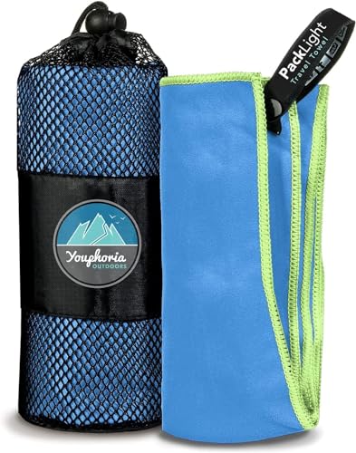 Youphoria Microfiber Travel Towel Fast Drying Lightweight - Quick Dry Towel for Camping, Beach, Backpacking, Hiking, & Sport