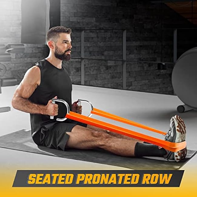 Yes4All 360 Rotation Metal Resistance Bands, Pull Up Handle with Extra-Gripped Knurled Surface, Heavy Duty Industrial Grade Steel Stretch Attachment Handles for Elastic Band Workouts Home Gym