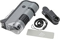 Vista 5 de Carson MicroFlip 100x-250x, LED UV Pocket Microscope with Smartphone Clip, STEM Education (MP-250)