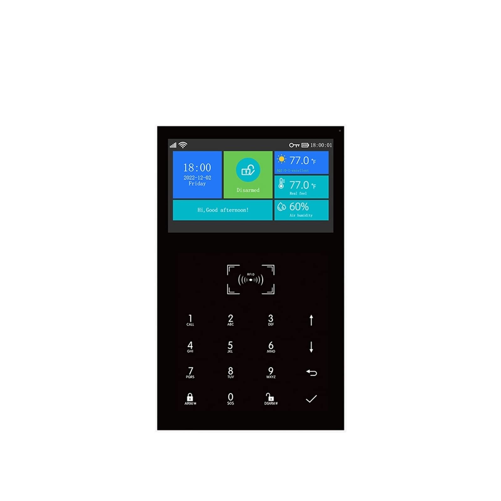 Tuya Smart Home Alarm System Wireless Home Alarm Support Home con temperatura e umidità Display Allarmi di sicurezza per Ville e Magazzini(A)