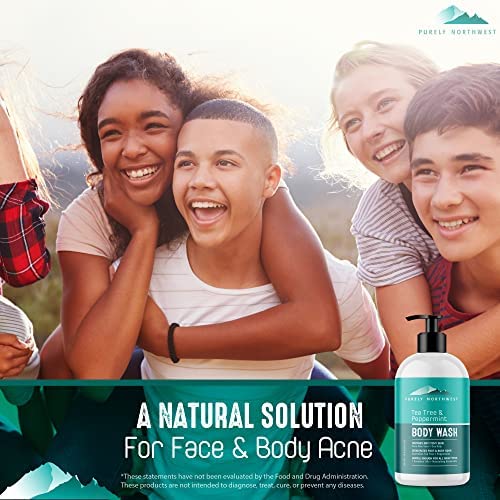 Tea Tree Gift Set for Sore, Overworked & Calloused Feet-Softens & Hydrates. A refreshing blend of Tea Tree & Peppermint Oils Includes: Tea Tree Wash, Soak, Cream & Nail Clippers by Purely Northwest