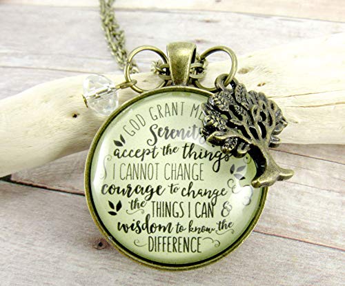 Gutsy Goodness 24" Serenity Prayer God Grant Me Strength Necklace Jewelry Tree Charm - Thumbnail 2