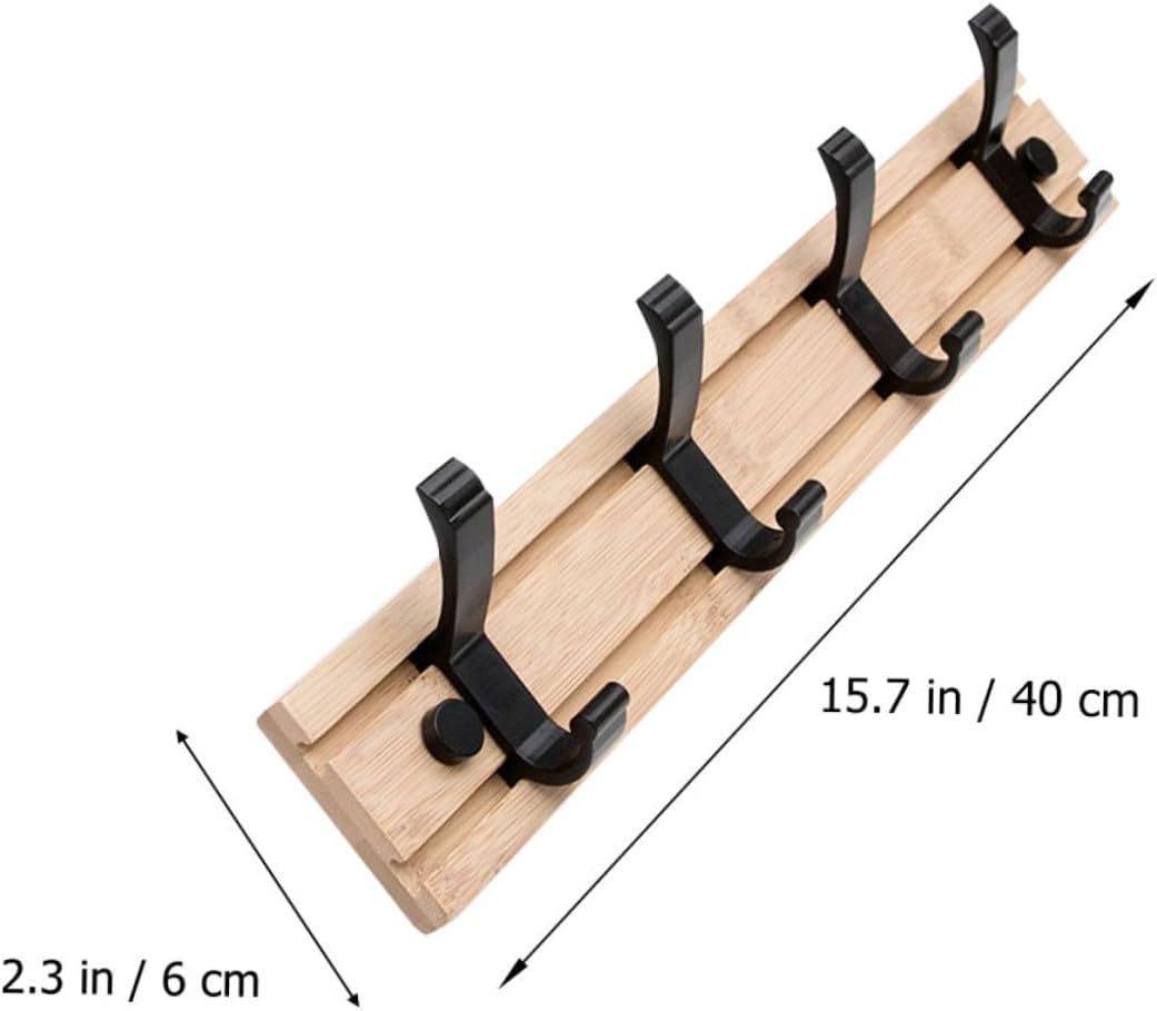 Wall Mounted Coat Hook Row, 4 Hooks for Home Storage