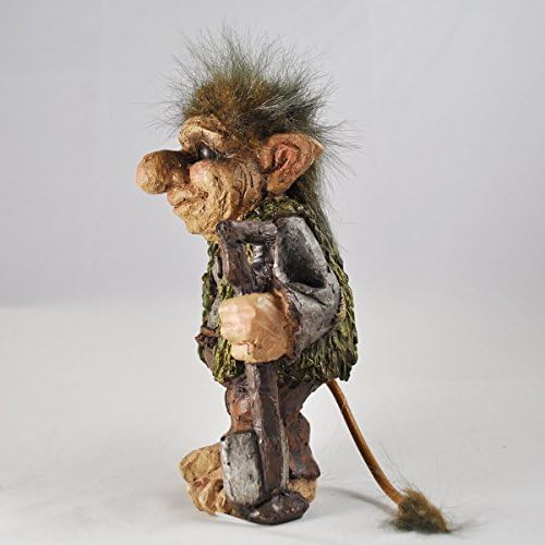 Prezents.com Troll Holding Spade Polyresin Sculpture Small Novelty Gift Unique Home Fantasy Decor H19cm