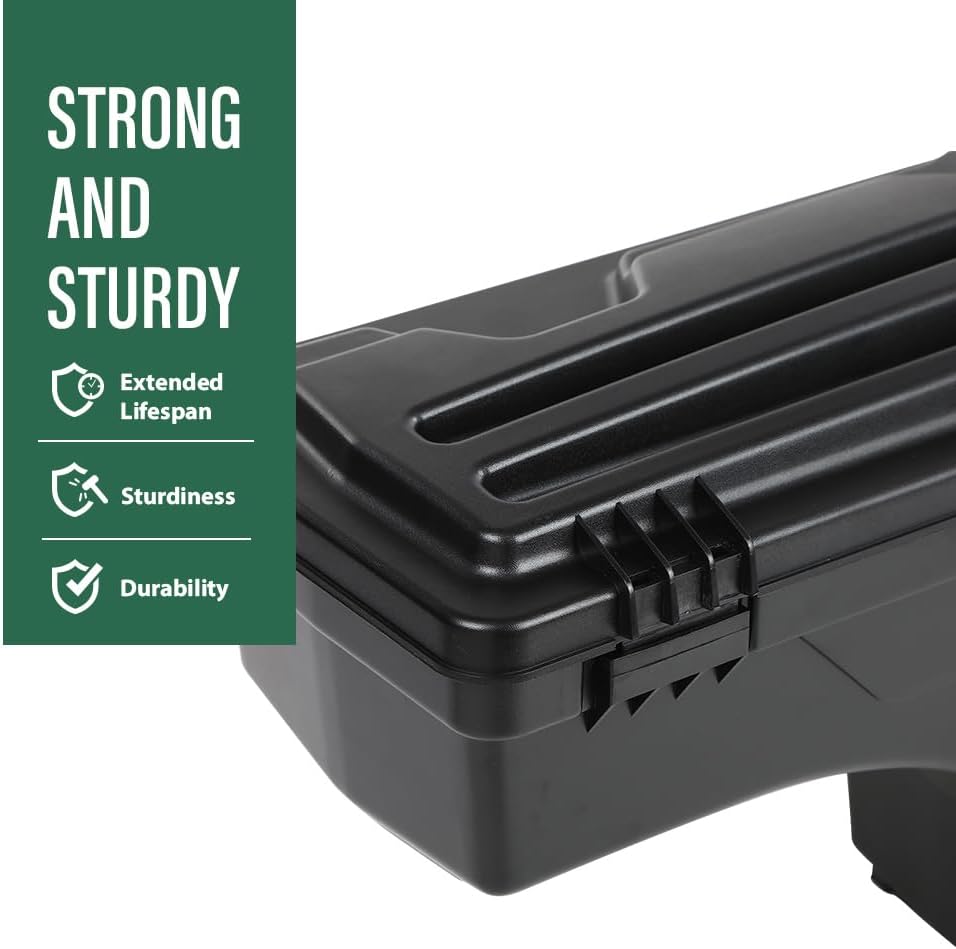 LQI Truck Bed Storage Box Left Driver Side, Compatible with Ford F150 1997-2014, Black Waterproof Lockable Truck Bed Storage Tool Box