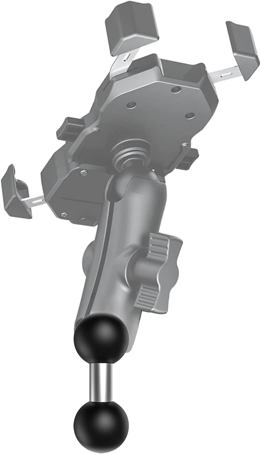 Double 1"" Ball Mount Base Ball Adapter Compatible with RAM Mounts B Size Double Socket Arms, Black, Silver/Black, M-11-1