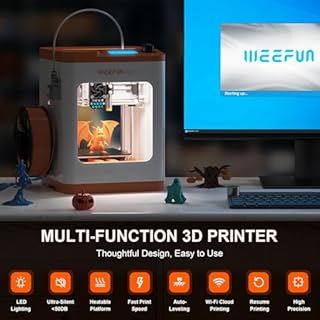 WEEFUN Updated TINA2S 3D Printer, Ultra Silent Mainboard with WiFi Cloud Printing, Mini 3D Printer with Heatable PEI Platform, Auto Bed Leveling DIY 3D Printers with Resume Printing, Fully Open Source