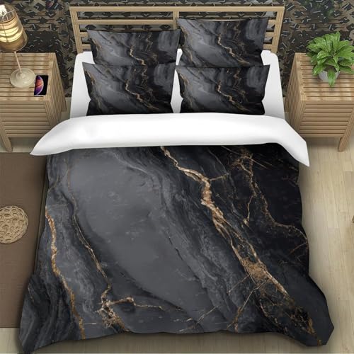 Housse de couette effet marbre 3D super douce en microfibre luxe