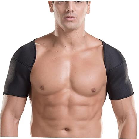 Shoulder Compression Shoulder Brace肩部支撑 圧縮ショルダーブレース、ショルダーウォームラッププロテクター、ダブルショルダーサポートブレース、痛みを和らげる圧縮L 男女兼用 左右兼用